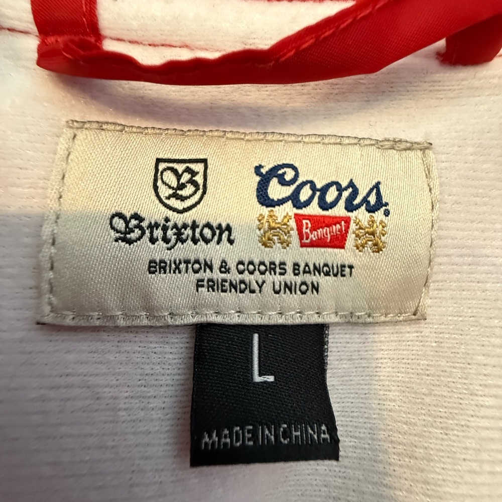 Brixton x Coors Banquet Beer Red Bomber Varsity Track Jacket - Large - Picture 3 of 3